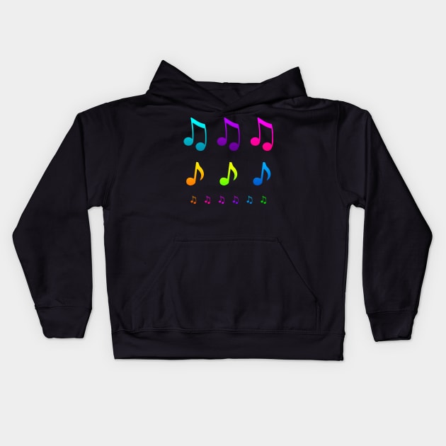 Music Notes Kids Hoodie by Kelly Louise Art